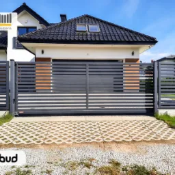 Brama przesuwna nowoczesna KONSPORT P64- realizacja Olbud Straszyn