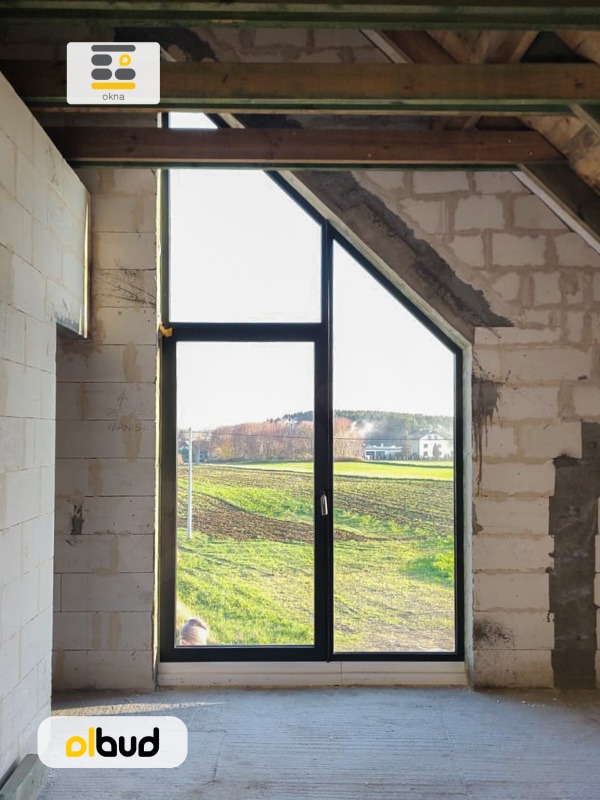 trójkątne okno aluminiowe z montażem w gdańsku