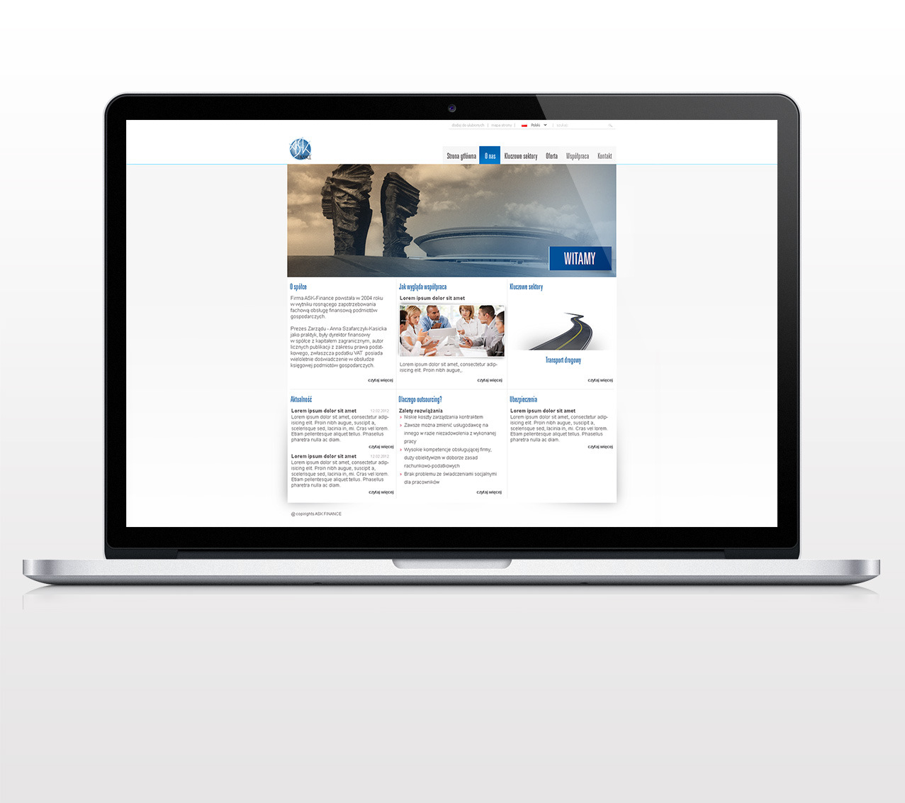 Strona internetowa biura rachunkowego ASK-Finance