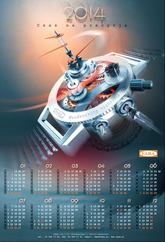Kalendarz na rok 2014 dla marki FABA.