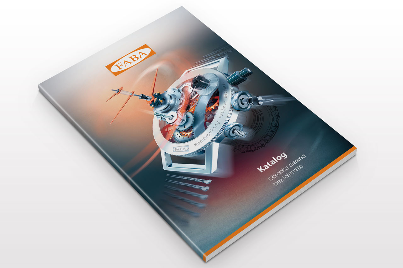 Katalog produktów marki FABA w formie papierowej w trzech wersjach językowych.