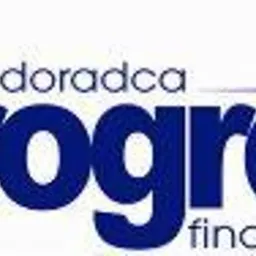 Logo firmy 'inProgress' - niezależny doradca finansowy, z niebieskim napisem i strzałką symbolizującą wzrost.