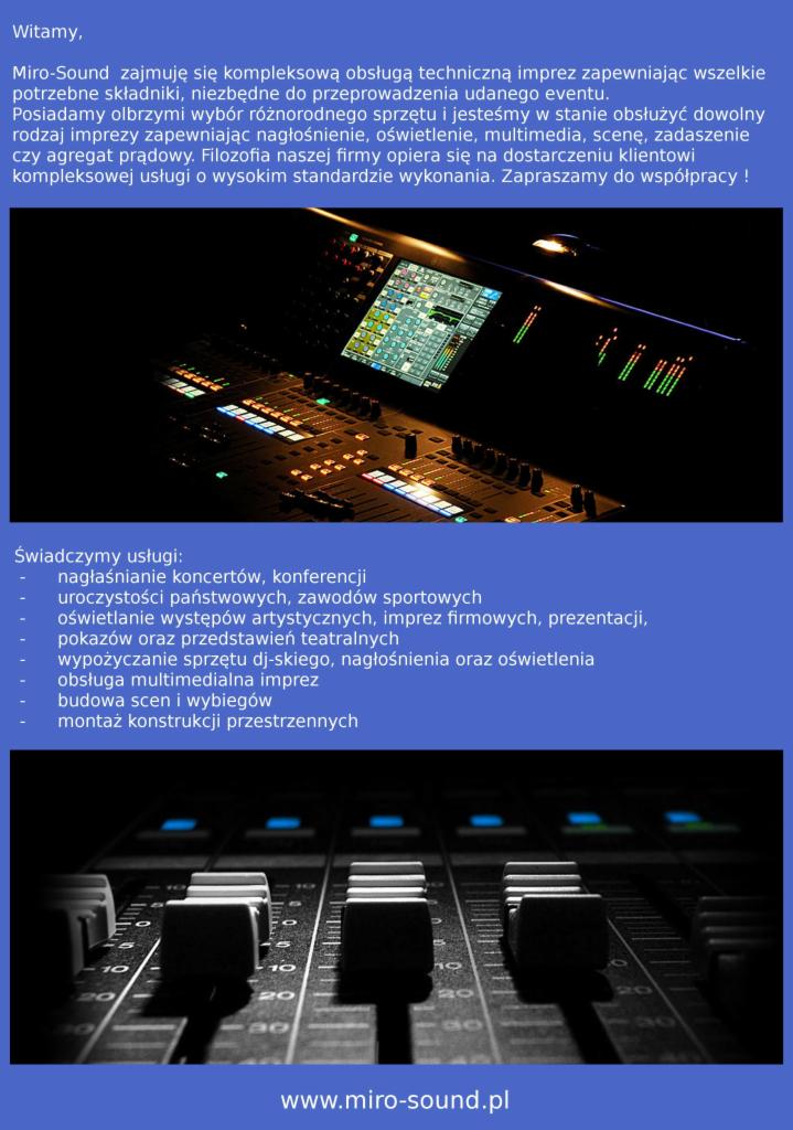 Profesjonalny panel mikserski z podświetlanymi suwakami i ekranem, widok z bliska na suwaki w dolnej części kadru, górna część kadru pokazuje ekran miksera.