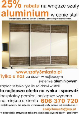 Szafy wnękowe,przesuwne na wymiar Gdańsk i okolice szafy3miasto