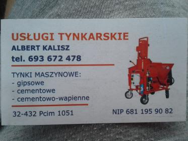 Usługi Tynkarskie Albert Kalisz - Murarz Pcim