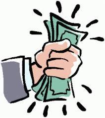 Stylizowana grafika przedstawiająca dłoń ściskającą plik banknotów, sugerująca dostępność finansowania w Łasku.