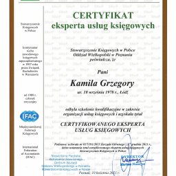 CEUK - certyfikat eksperta usług księgowych wydany przez Stowarzyszenie Księgowych w Polsce