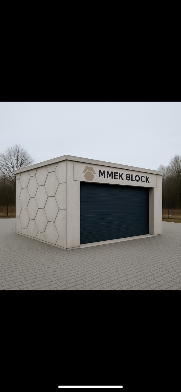 garaż z prefabrykatów betonowych