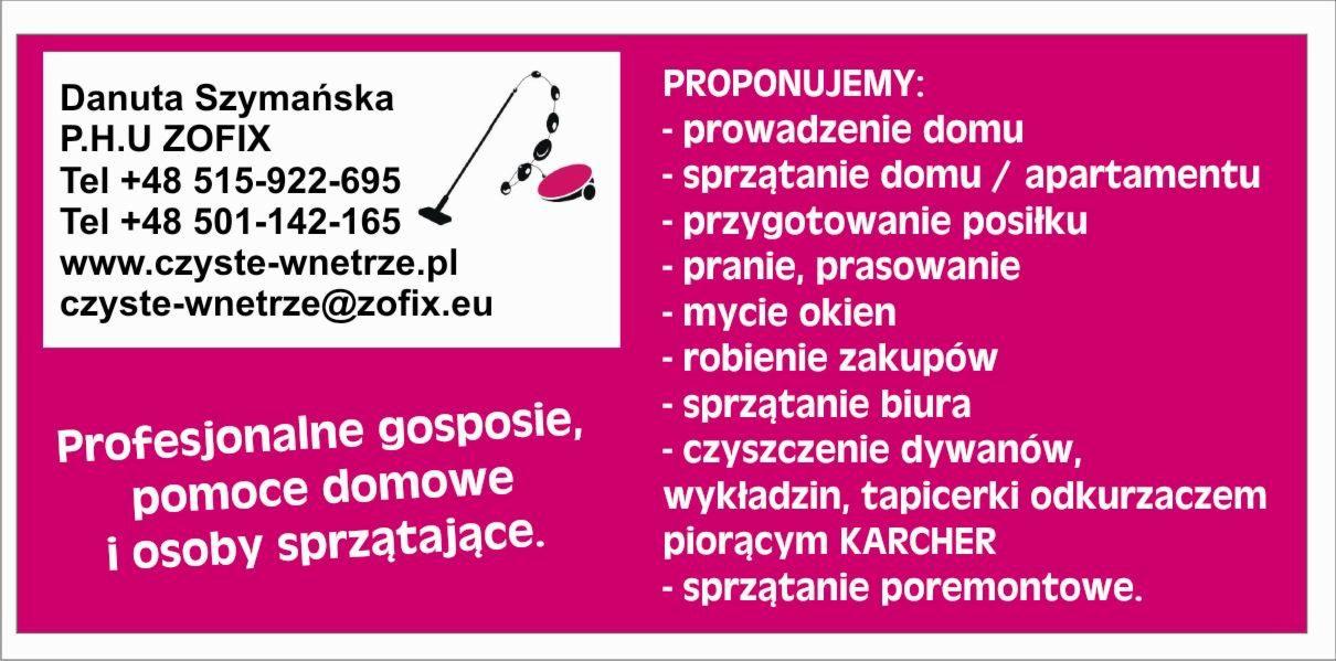Gosposie, pomoce domowe i osoby sprzątające z płatnym doświadczeniem zawodowym i referencjami