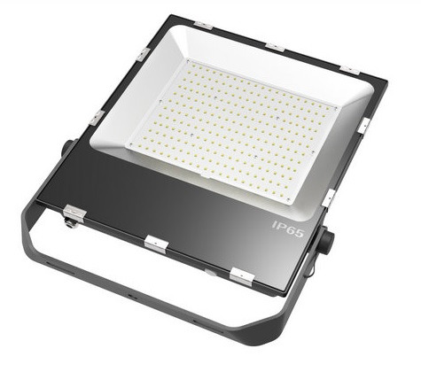 Reflektor LED z oznaczeniem IP65, widok z przodu, na białym tle.