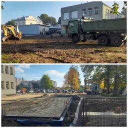 Wykopy i zasypki przy rozbudowie przedszkola