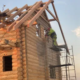 piaskowanie dom z bali