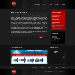 Strona internetowa firmy WebSiteDev, prezentująca ofertę usług, z widocznymi zakładkami nawigacyjnymi, sekcją 'Wykonujemy' z listą oferowanych systemów oraz danymi kontaktowymi.