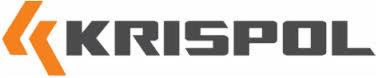 Logo firmy KRISPOL z pomarańczowymi elementami graficznymi po lewej stronie nazwy.