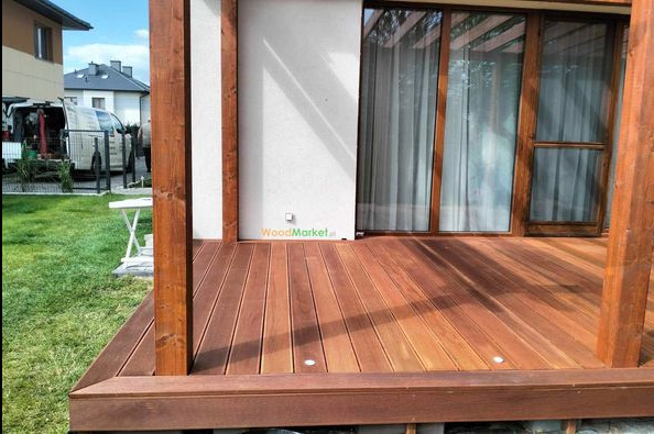 Kolejny piękny taras w naszym wykonaniu z deski egzotycznej- tym razem Bangkiraj :)