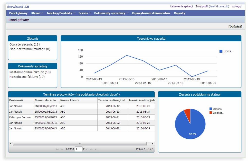 Kompleksowy program do obsługi serwisu w firmie montażowo-serwisowej SERWISANT