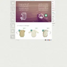 Projekt strony internetowej prezentującej ubranka dziecięce z bawełny organicznej, z wyróżnionymi krojami i certyfikatem GOTS.