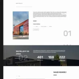 Fragment strony internetowej prezentującej minimalistyczne drzwi marki Sara, z wizualizacjami w różnych aranżacjach wnętrz, podkreślając czystość formy i nowoczesny design.