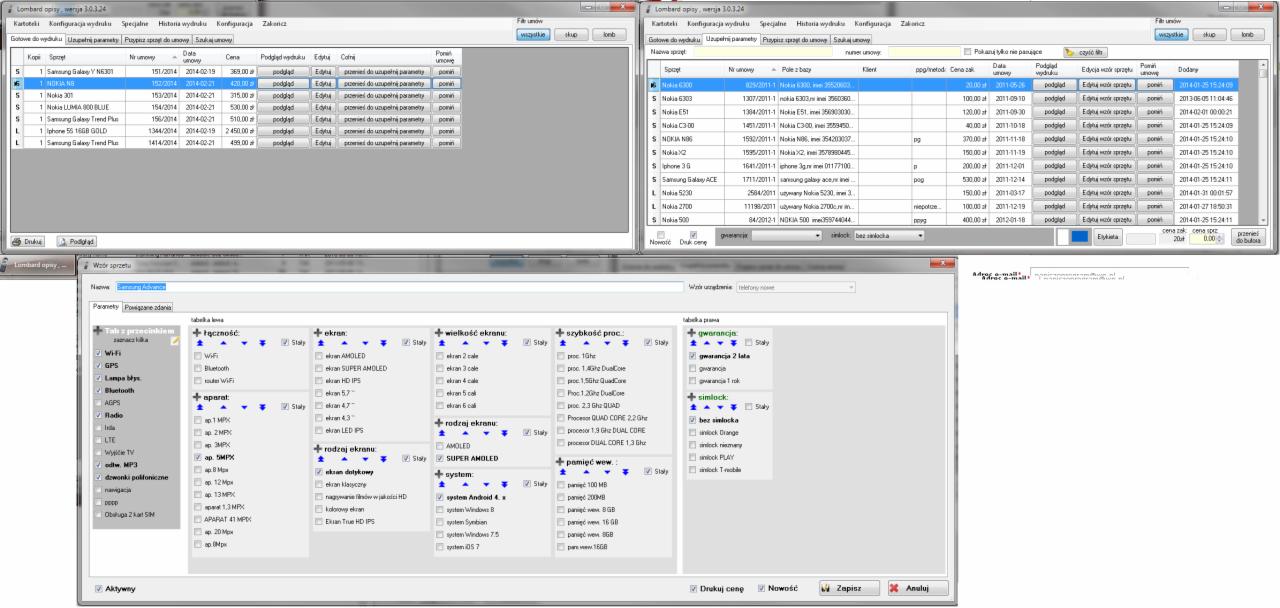 Automatyczny wydruk opisów sprzętu dla nowych umów