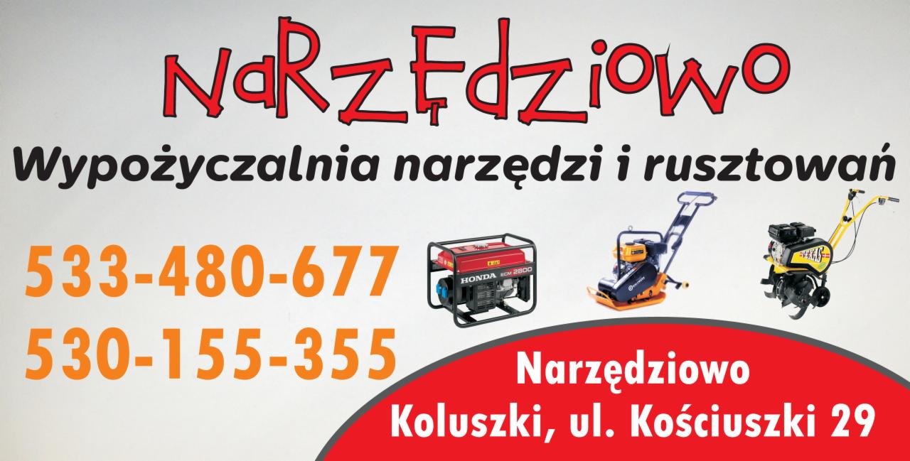 Wypożyczalnia sprzętu budowlanego Narzędziowo: generator Honda, zagęszczarki, numery telefonów i adres w Koluszkach. Oferta wynajmu narzędzi i rusztowań.