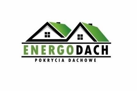 Logo firmy dekarskiej EnergoDach z zielonymi dachami i nazwą firmy.