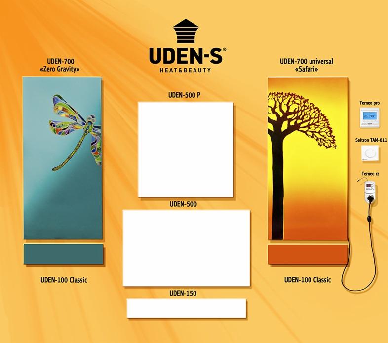 Panele grzewcze UDEN-S: UDEN-700 z ważką, UDEN-500 P, UDEN-500, UDEN-700 z drzewem, UDEN-100 Classic, UDEN-150 i termostaty Terneo. Prezentacja produktów.