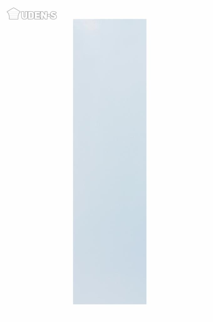 Biała płyta styropianowa UDEN-S, widok z przodu, na białym tle. Prezentacja materiału izolacyjnego.