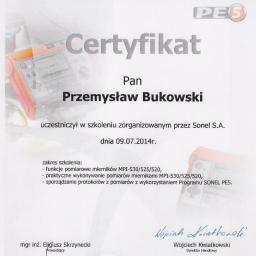Certyfikat Sonel