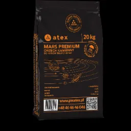 ORZECH I MARS PREMIUM Wartość opałowa min 27MJ/kg Popiół 3-6% Siarka 0,3% Opakowanie Worek Waga worka 20.00 kg