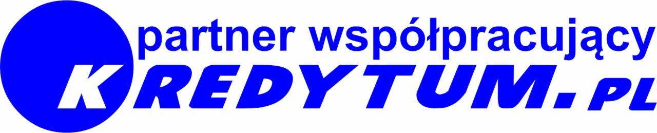 Niebieskie logo Kredytum.pl z napisem 'partner współpracujący' powyżej, na białym tle. Logo składa się z okręgu z literą K i nazwy firmy.
