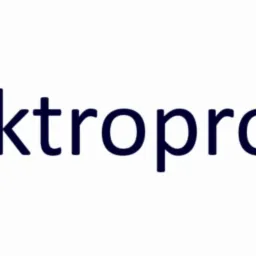 Logo firmy Elektroprojekt: stylizowana żarówka obok napisu 'elektroprojekt' w kolorze granatowym na białym tle.