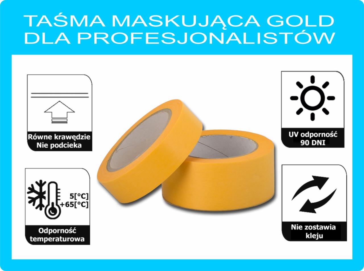 taśma GOLD masking - taśma malarska profesjonalna