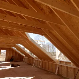 Budynek o konstrukcji szkieletowej drewnianej