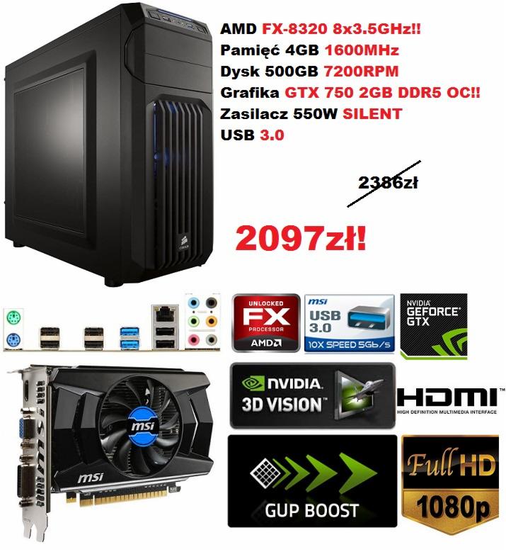 VOPI GAMING! 8 Rdzeni! GTX750 2GB OC DDR5! 4Gb ram 1600Mhz!Paragon/FV