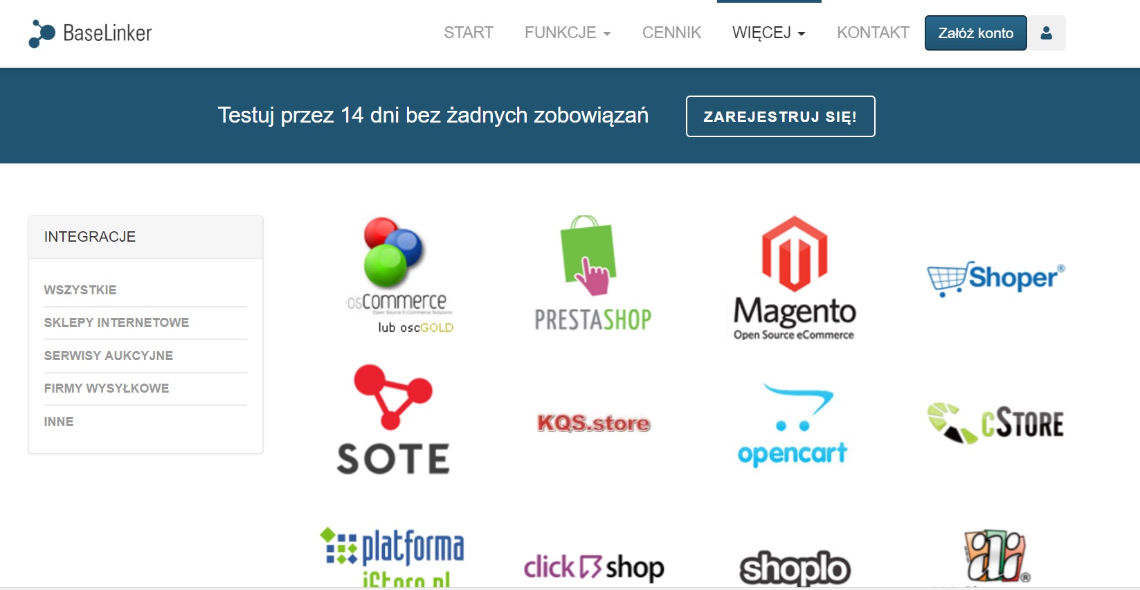 Integracja Baselinker z różnymi sklepami