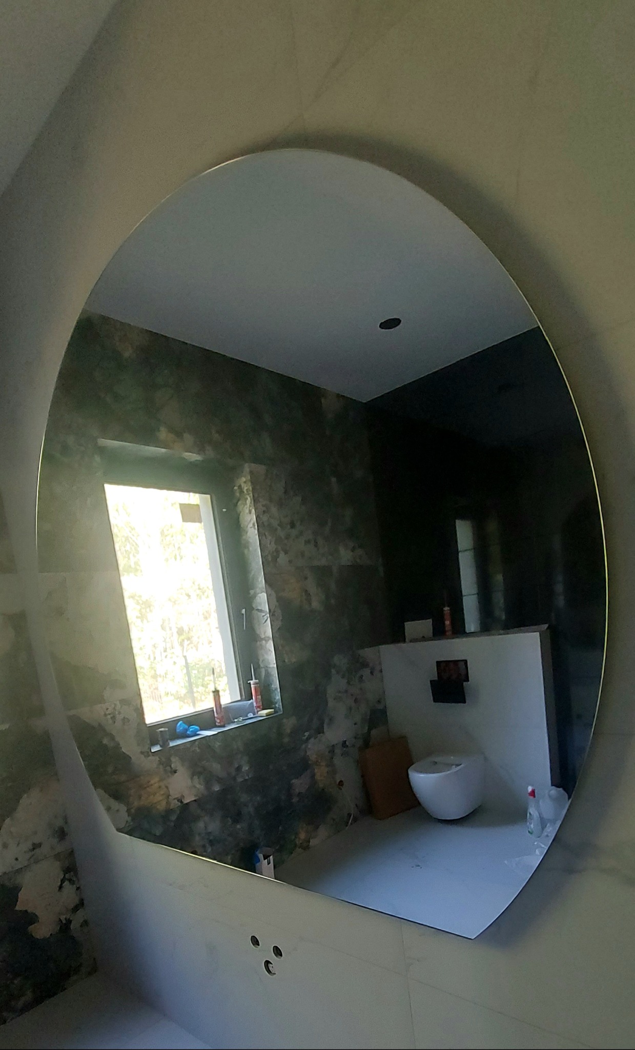 Lustro półkole z podświetleniem led