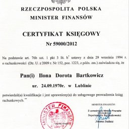 Certyfikat Księgowy Ministra Finansów