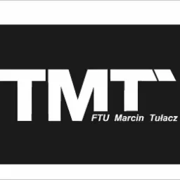 Logo firmy TMT FTU Marcin Tułacz na czarnym tle.