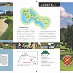 Pole golfowe Modry Las – projekt ulotki (wersja dla drukarni przed obcięciem brzegów)