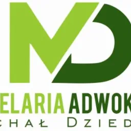 Logo Kancelarii Adwokackiej Michała Dziedzica, z zielonym znakiem graficznym MD.