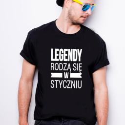 Czarna koszulka z nadrukiem LEGENDY RODZĄ SIĘ W..