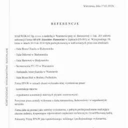 Referencje Marwokat Sp. z o.o.