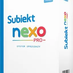 Pudełko oprogramowania Subiekt nexo PRO dla 3 stanowisk, system sprzedaży, logo Insert.
