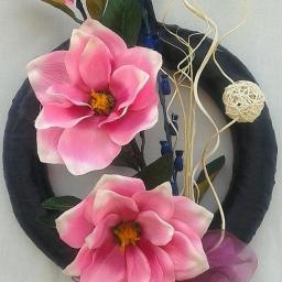 Dekoracja wisząca -Magnolie różowe.