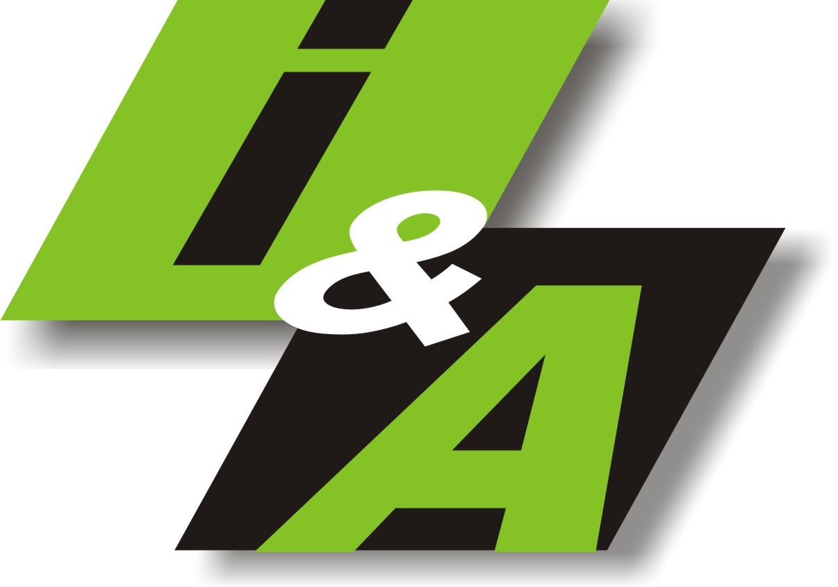 Graficzne logo firmy z zielonymi i czarnymi elementami oraz białym znakiem '&'.