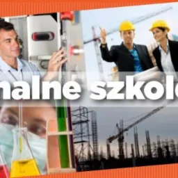 Kompozycja zdjęć ilustrujących różne aspekty bezpieczeństwa pracy: pracownicy na rusztowaniu, inżynier przy maszynie, zespół na budowie, sprzęt ochronny i laboratoryjne analizy, prezentowane jako...