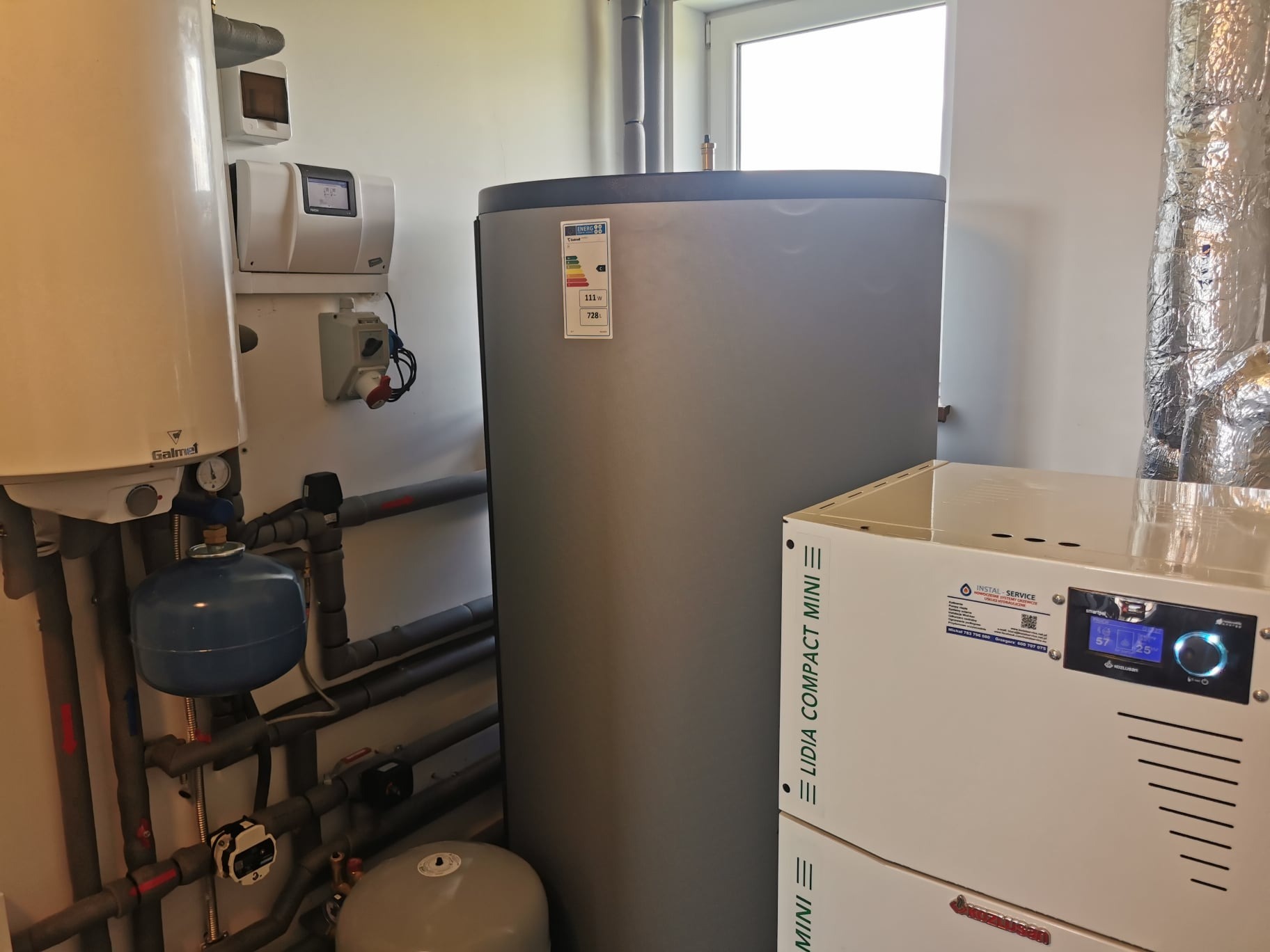 Kotłownia pelletowa w warsztacie - Lidia Compakt mini 25kW,