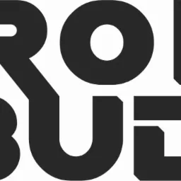 Logo firmy budowlanej 'ROL BUDI' w kolorach czarnym i czerwonym na białym tle.