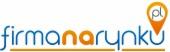 Logo firmy firmanarynku.pl w kolorystyce niebiesko-pomarańczowej. Nazwa firmy zapisana małą czcionką, pod nią znajduje się cienka, żółta linia.