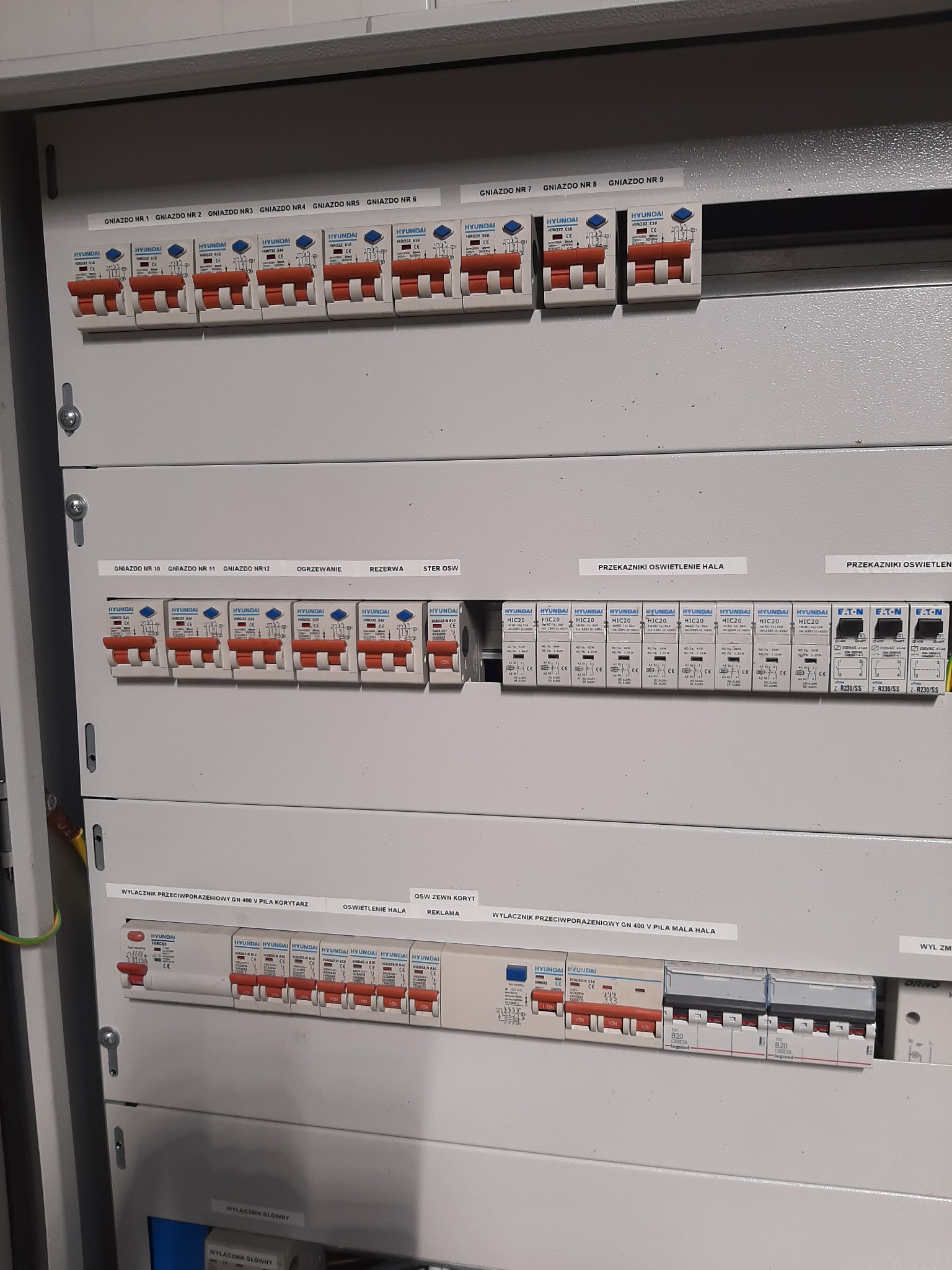 Rozdzielnica zasilająca budynek produkcyjny